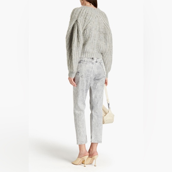REMAIN BIRGER CHRISTENSEN Luna Cable-Knit Cardigan in Pearl Blue - Picture 3 of 14